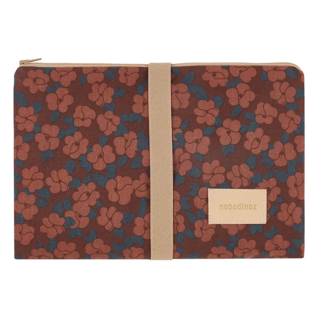 Matelas à langer de voyage Hyde Park Maroon Poppies | Brique