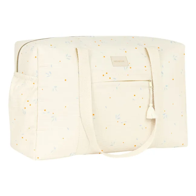 Wasserdichte Wickeltasche Opera Orange Cherries | Beige