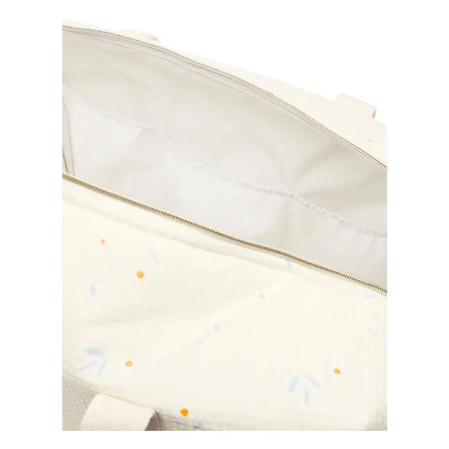 Wasserdichte Wickeltasche Opera Orange Cherries | Beige