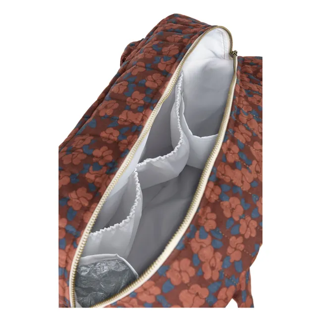 Wasserdichte Wickeltasche Hyde Park Maroon Poppies | Ziegelrot