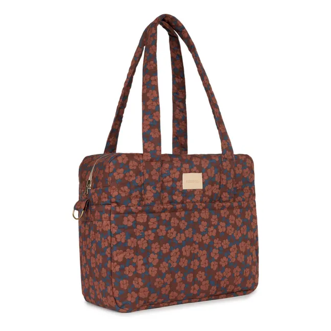 Borsa fasciatoio impermeabile Hyde Park Maroon Poppies | Mattone