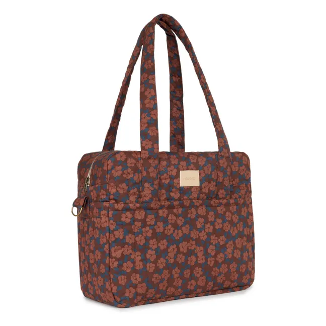 Sac à langer imperméable Hyde Park Maroon Poppies | Brique