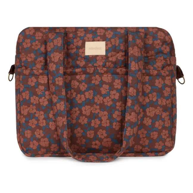 Borsa fasciatoio impermeabile Hyde Park Maroon Poppies | Mattone