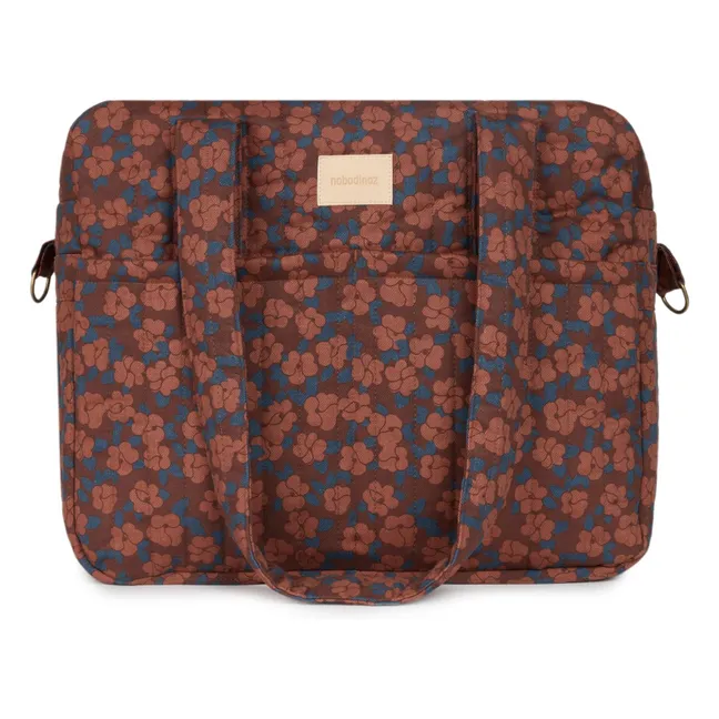 Sac à langer imperméable Hyde Park Maroon Poppies | Brique