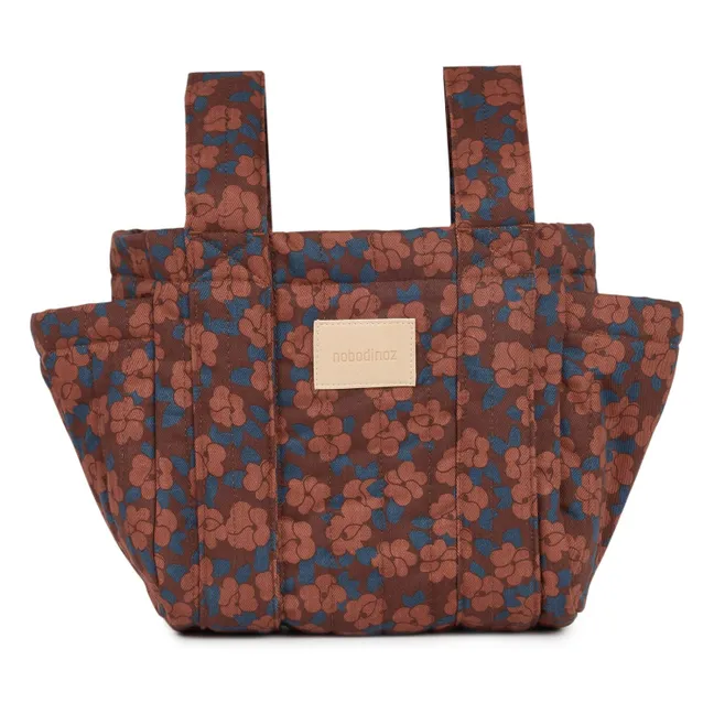 Hyde Park Maroon Poppies Kinderwagen-Organizer | Ziegelrot