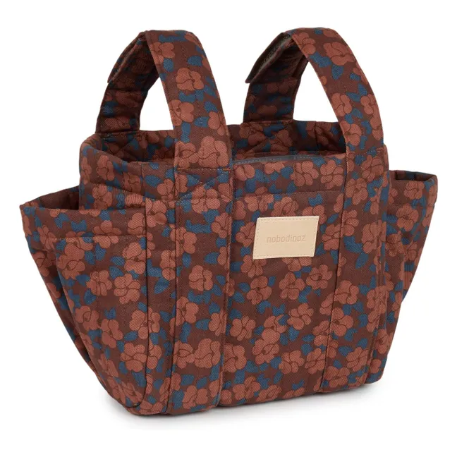 Hyde Park Maroon Poppies Kinderwagen-Organizer | Ziegelrot