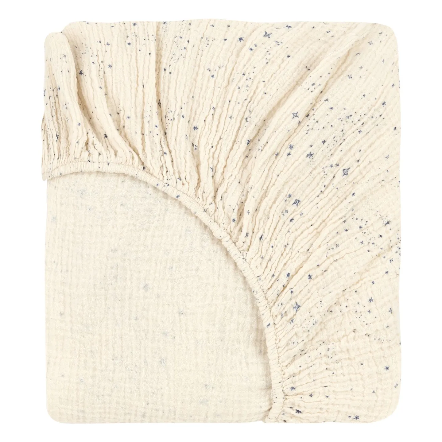 Nobodinoz Blue Fitted Sheet Wabi Sabi Milky Way