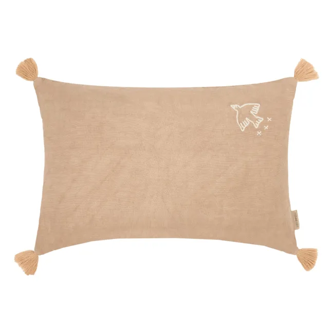 Coussin à pompons - Lin Français | Sésame
