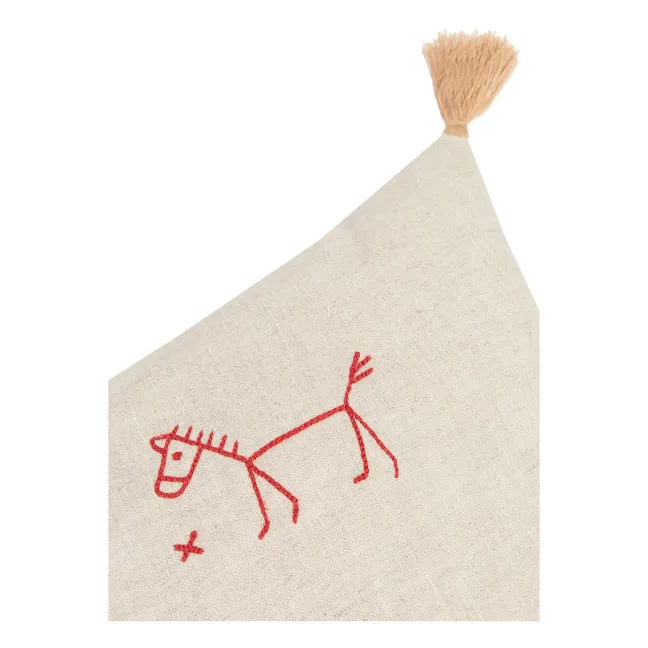 Tassel cushion - Lin Français | Beige