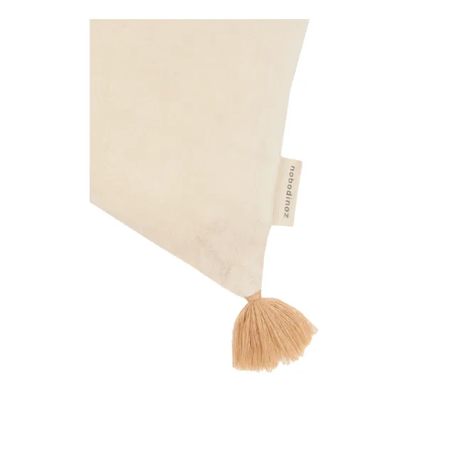 Coussin à pompons - Lin Français | Gingembre