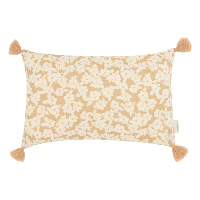 Coussin à pompons Wabi Sabi Sakura | Ocre