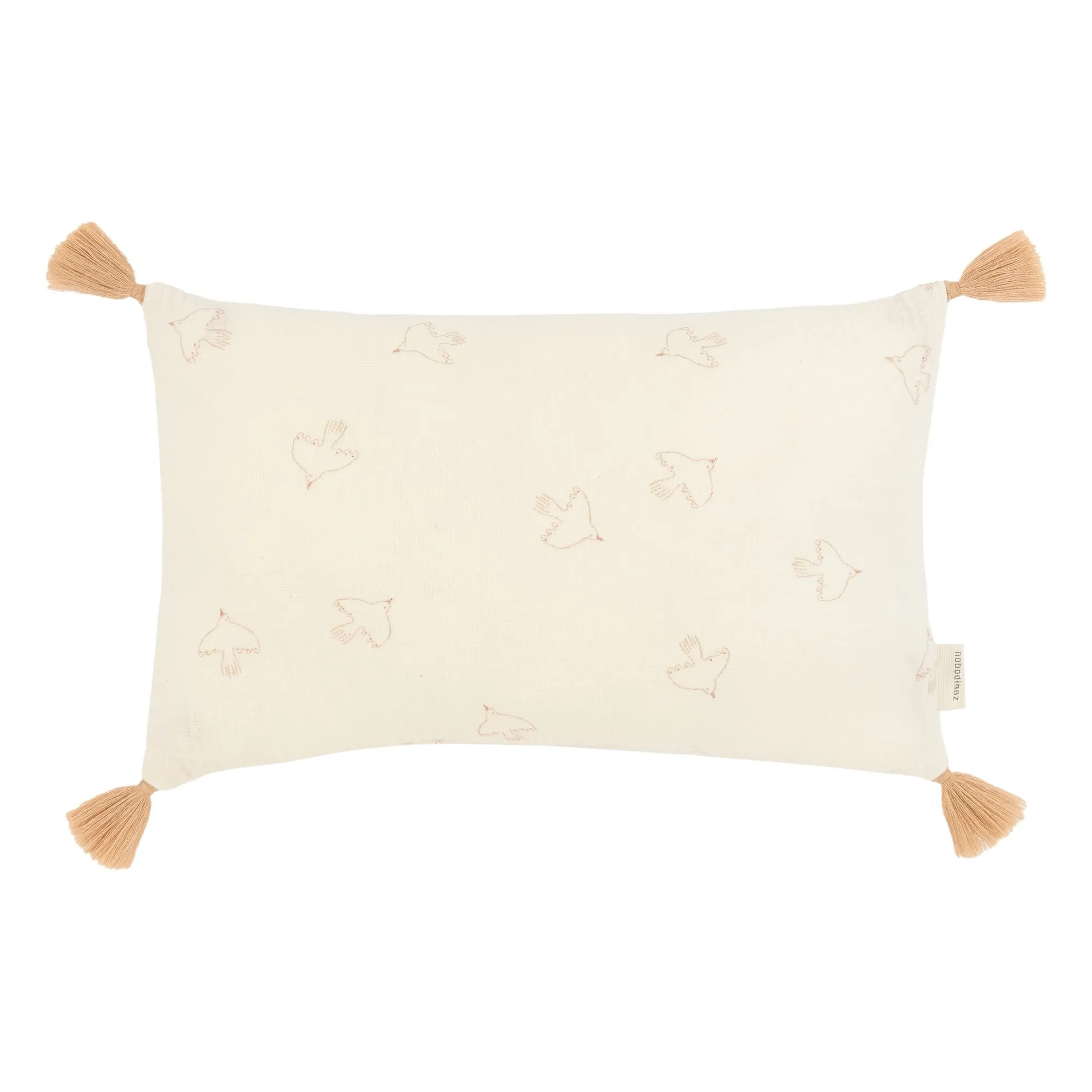 Nobodinoz Cream Wabi Sabi Hoshi Birds Tassel Cushion