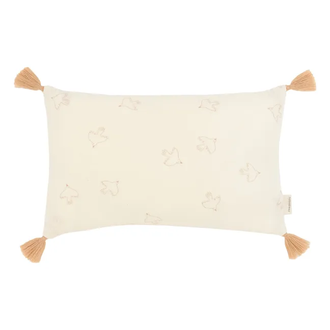 Cojín con borla Wabi Sabi Hoshi Birds | Crema
