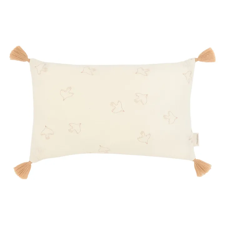 Cojín con borla Wabi Sabi Hoshi Birds | Crema- Imagen del producto n°0