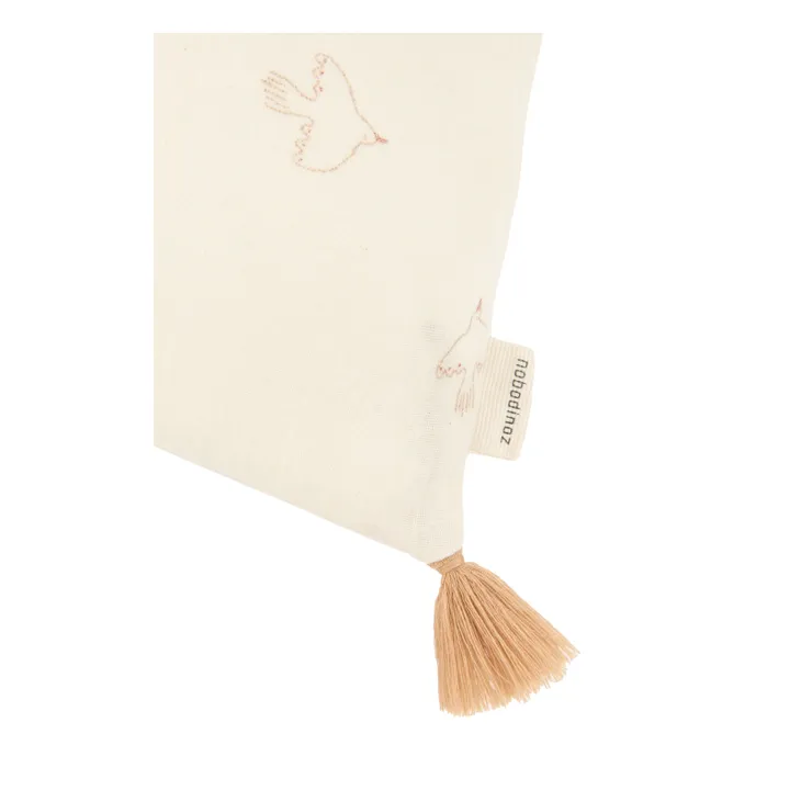 Cojín con borla Wabi Sabi Hoshi Birds | Crema- Imagen del producto n°1
