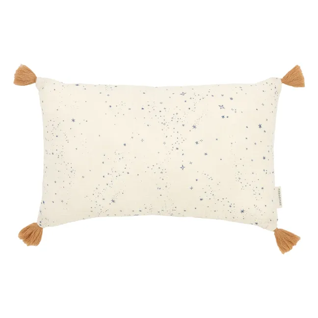 Wabi Sabi Milky Way tassel cushion  | Blue