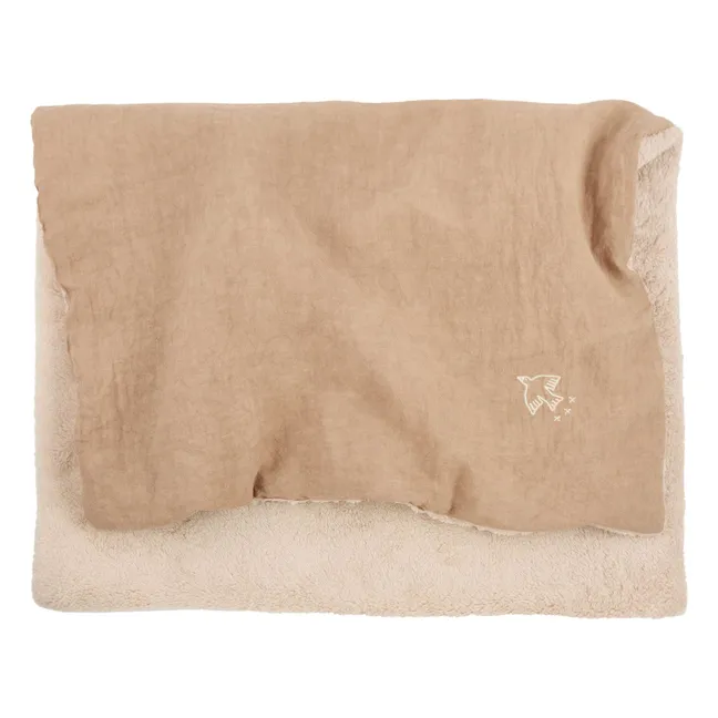 Embroidered winter blanket - French linen | Sesame