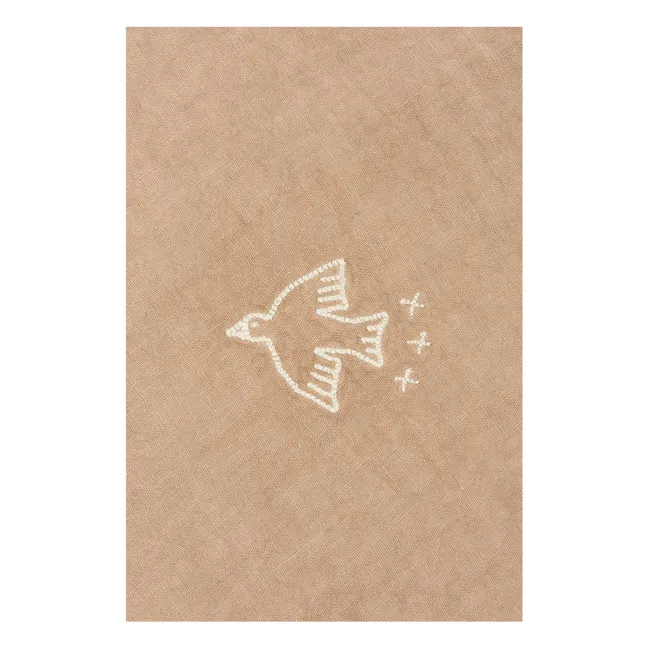 Embroidered winter blanket - French linen | Sesame