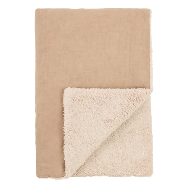 Embroidered winter blanket - French linen | Sesame