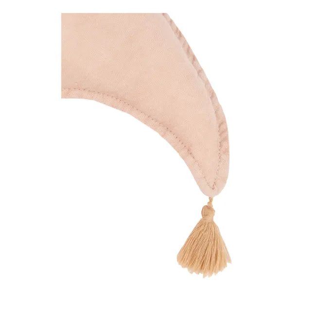 Coussin Lune - Lin Français | Rose poudré