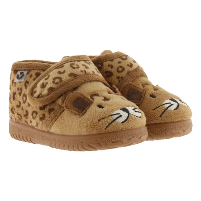 Ojalá Leopard Slippers | Camel