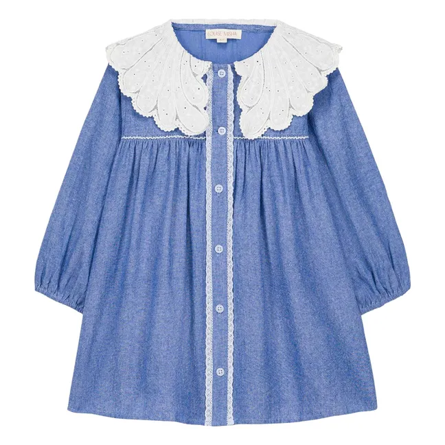 Vestido de algodón orgánico Hyacinte | Vaquero