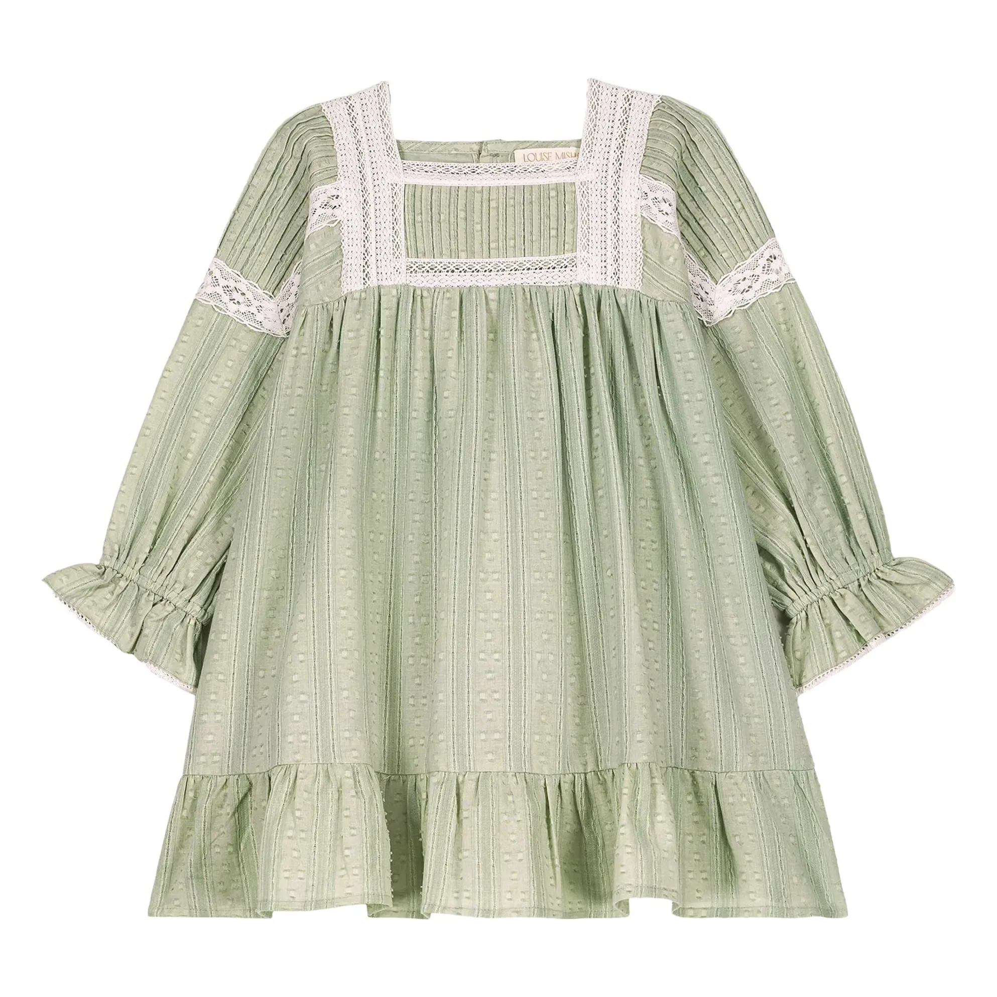 Louise Misha Almond Green Laureline Organic Cotton Dress