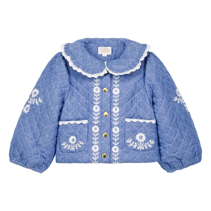 Abrigo de chambray de algodón orgánico Jouliana | Azul- Imagen del producto n°0