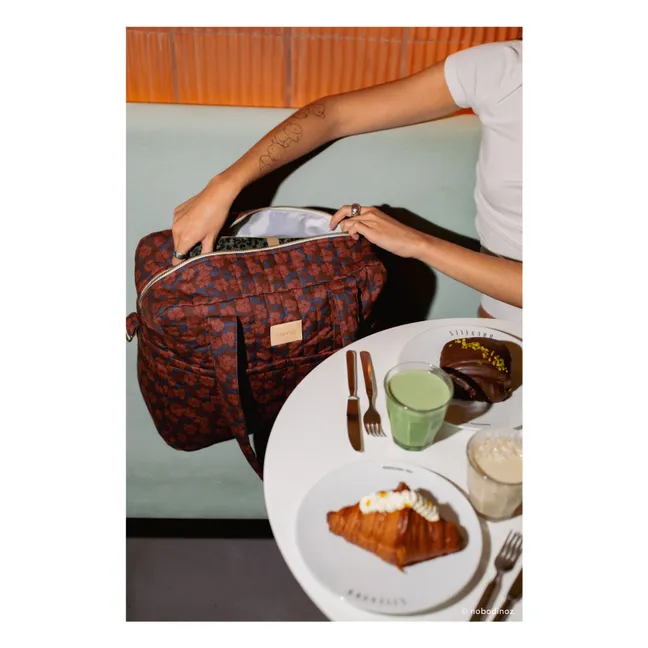 Borsa fasciatoio impermeabile Hyde Park Maroon Poppies | Mattone