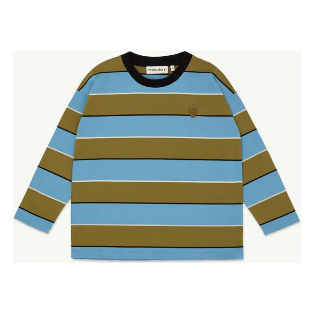 T-shirt Rayé Jersey Coton Bio | Bleu Clair