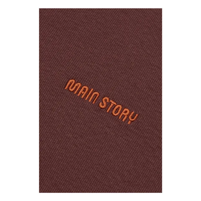 Pullover mit geripptem Rollkragen aus Bio-Baumwolle | Burgunderrot