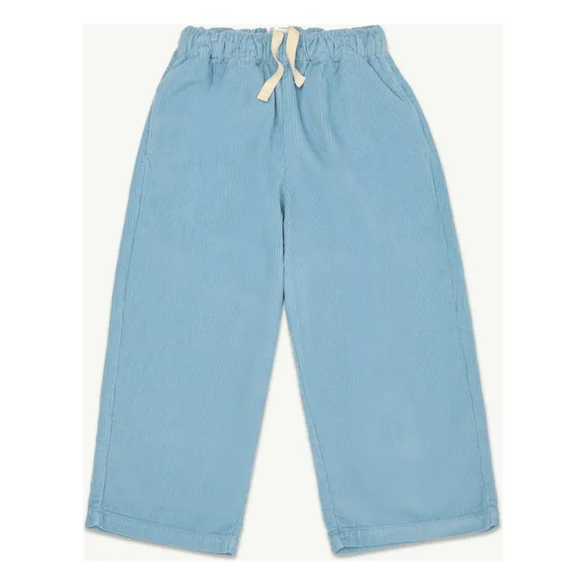 Pantalon Lounge Velours Côtelé Coton Bio | Bleu Clair