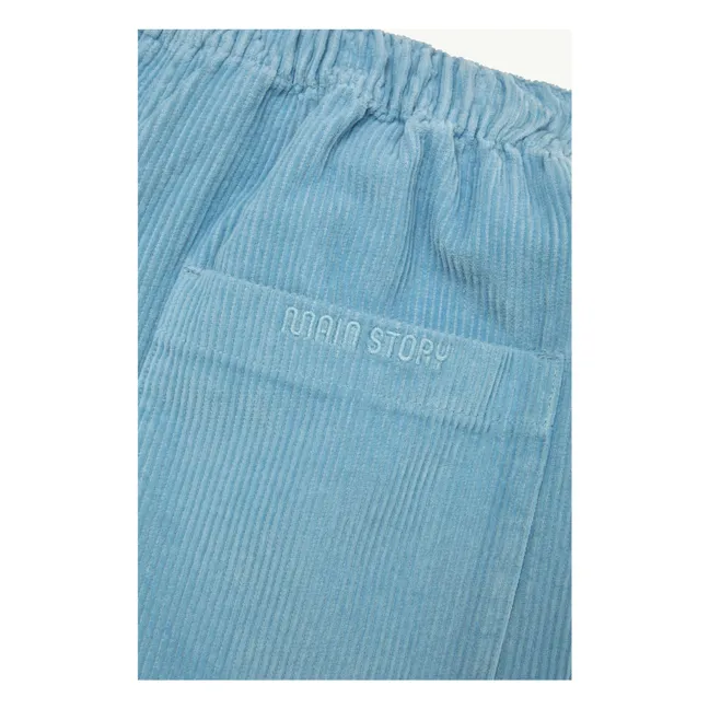 Pantalon Lounge Velours Côtelé Coton Bio | Bleu Clair