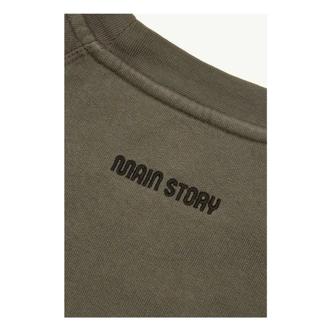 Sudadera sin mangas con logotipo de algodón orgánico | Marrón
