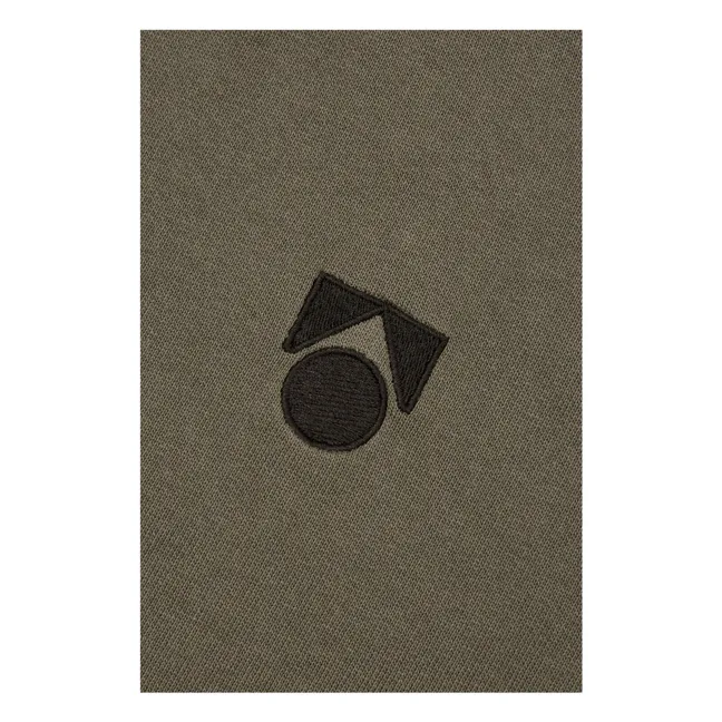 Sudadera sin mangas con logotipo de algodón orgánico | Marrón