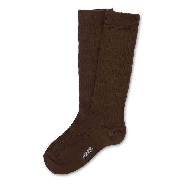Chaussettes Hautes Alix Laine mérinos | Chocolat