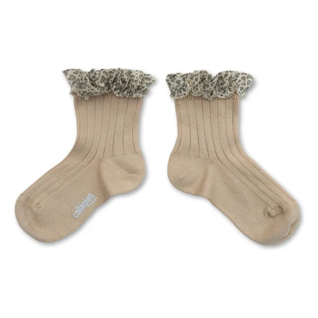 Chaussettes Léa Cœurs | Sable