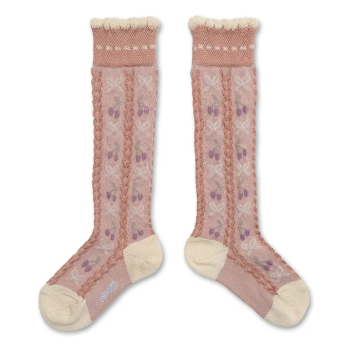 Cherry Knot Socks | Dusty Pink- Product image n°0