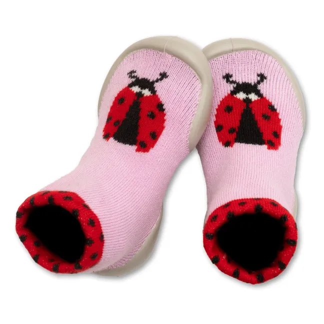 Pantofole a forma di coccinella | Rosa