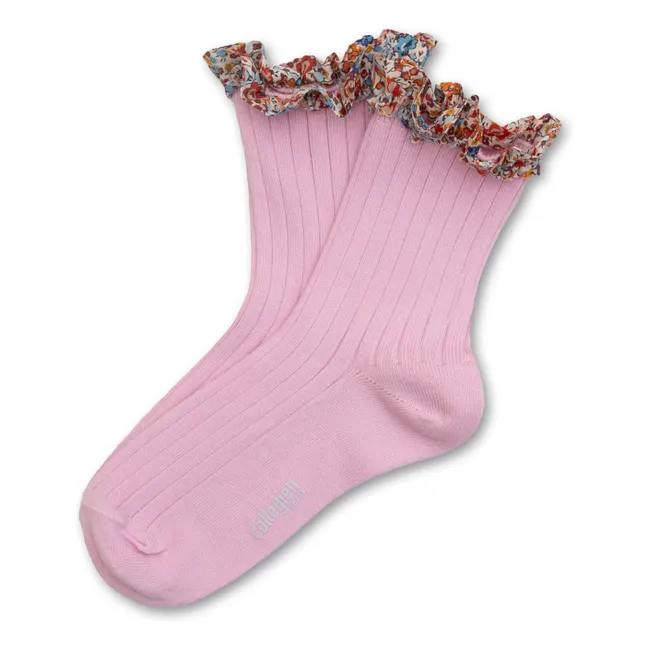 Chaussettes Charlotte Liberty | Rose tendre