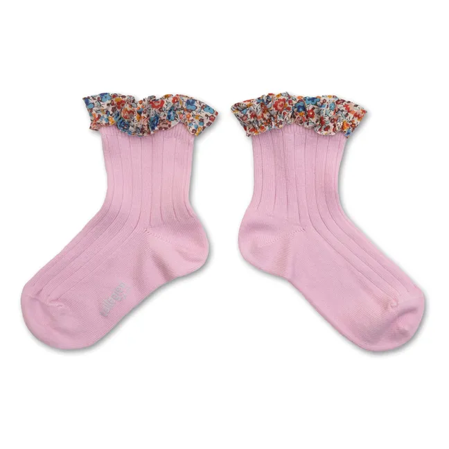 Chaussettes Charlotte Liberty | Rose tendre