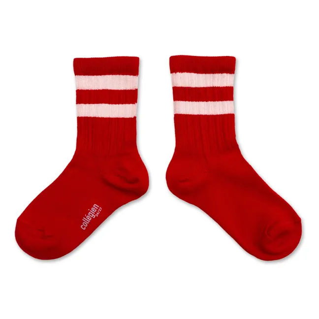 Chaussettes Nico Rayées | Rouge