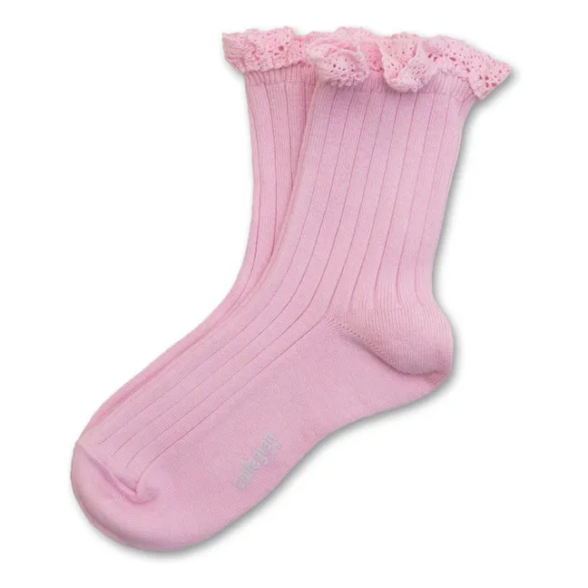 Chaussettes Lili | Rose tendre