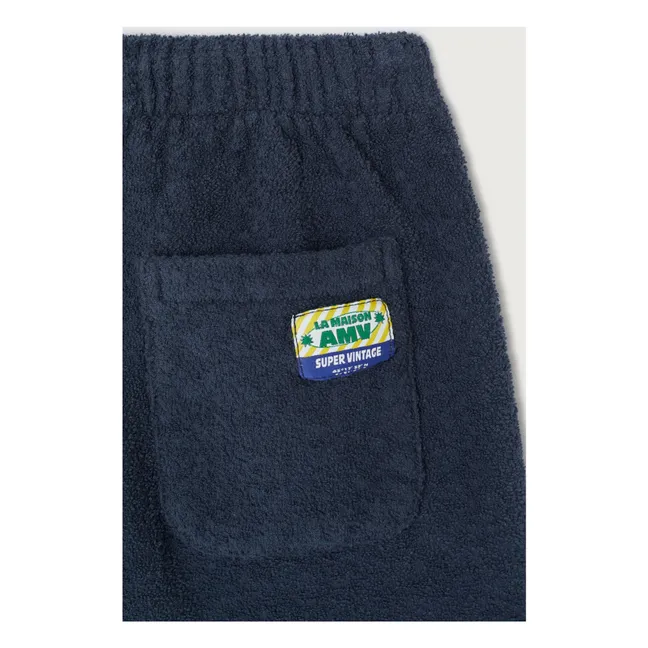 Pantalones cortos de rizo orgánico Bobyshark | Azul Marino