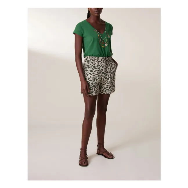 Alfonsa Safar organic cotton shorts | Leopard