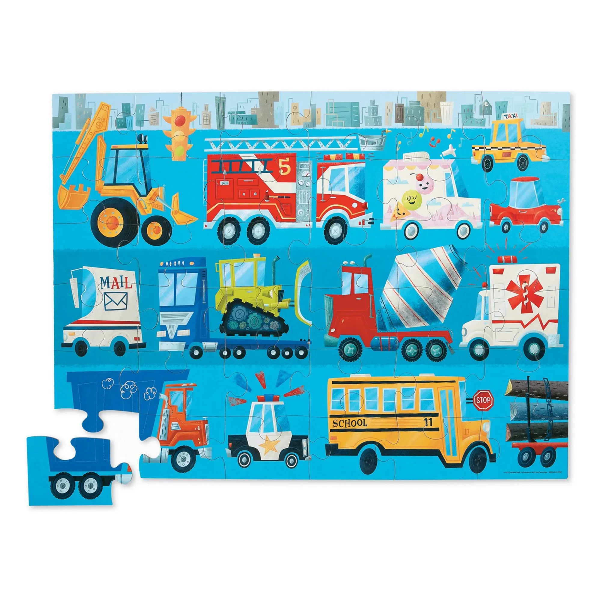 Crocodile Creek Multicoloured Vehicle Puzzle - 36 Pieces