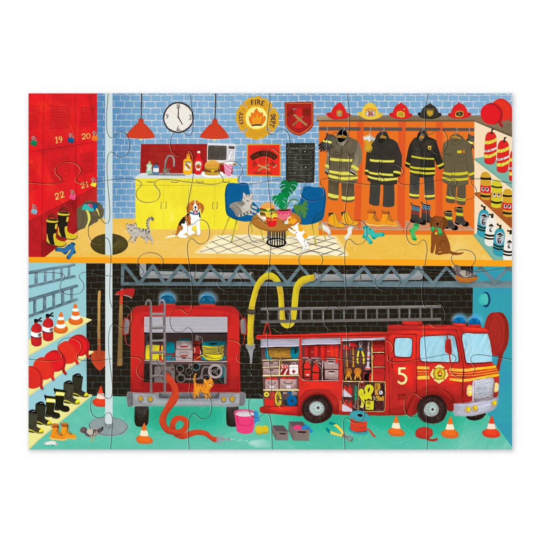 Crocodile Creek Multicoloured Fire Station Puzzle - 24 Pieces