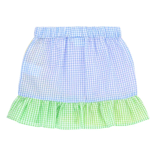 Patchwork Gingham Skirt | Green