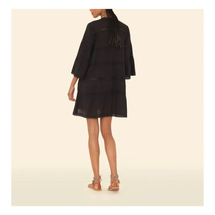 Robe Freda Voile de Coton | Noir- Image produit n°3