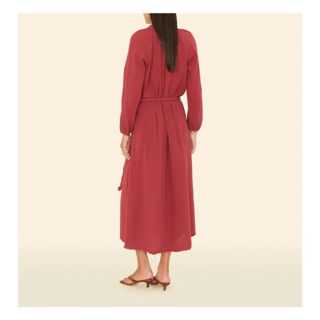 Robe Andrea Gaze de Coton | Rouge